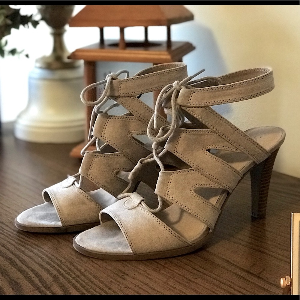 Nude Lace Up Heels